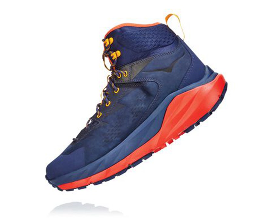 Hiking Boots Mens - Hoka One One Kaha GORE-TEX - Blue/Red - ATVWIMY-18